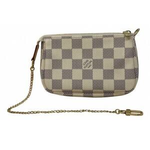 NEW LOUIS VUITTON Mini Pochette Accessoires Chain Pouch Damier Azur